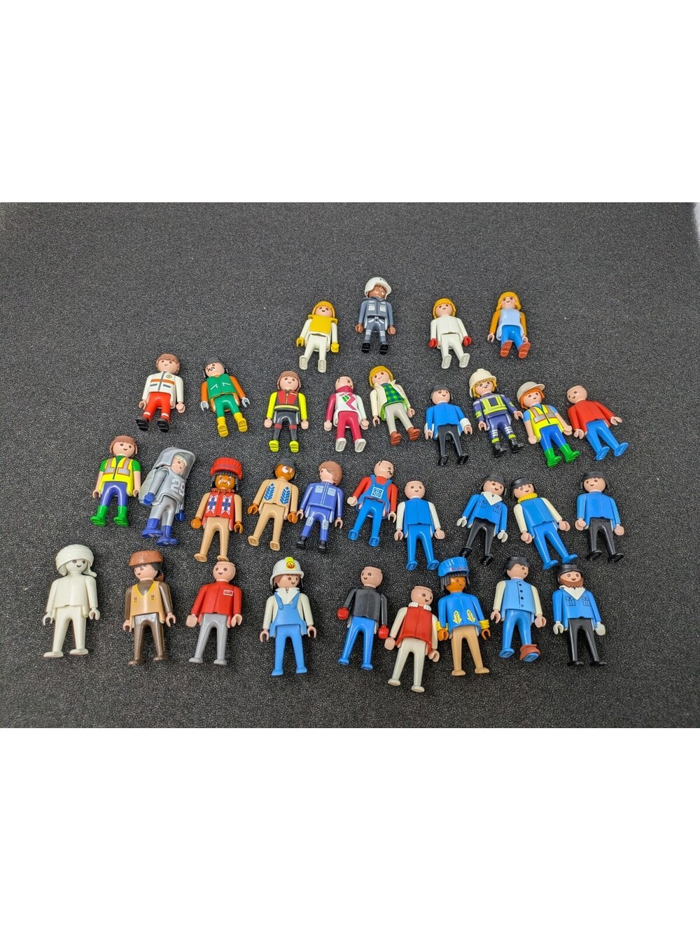 Playmobil Characters Lot. Variety of Characters With Some Hats and Helmets